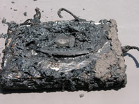 Laptop melted in a fire